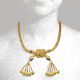 22k gold necklace with two chain straps and Herakles knot, late 4th - early 3rd century BC